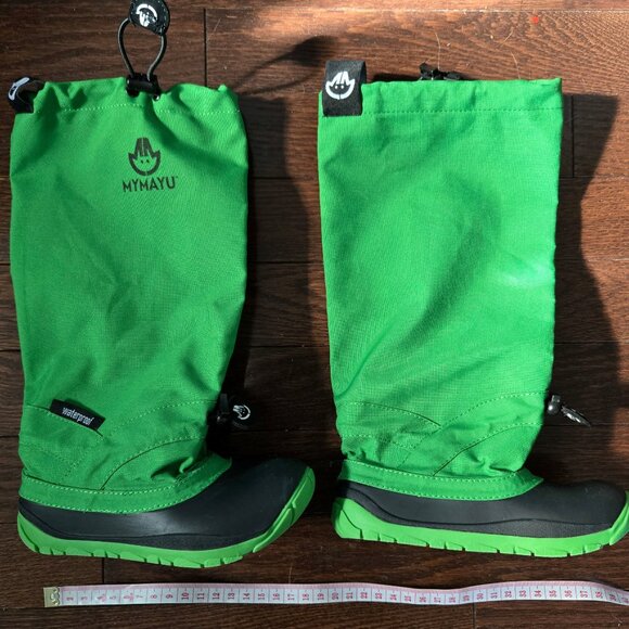MyMayu Green waterproof child boots size 9/10 US/CAN 26/28 EUR - Picture 1 of 5